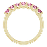 14K Yellow Natural Pink Tourmaline Anniversary Band